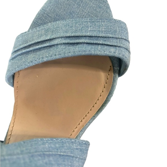 Breckelle’s Dusty Blue Denim Heel Strappy Block Open Toe Pump Shoe SZ 6.5 - Picture 9 of 11